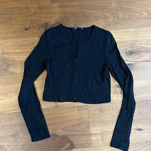 ZARA / Button Down Black Sweater Top / Small